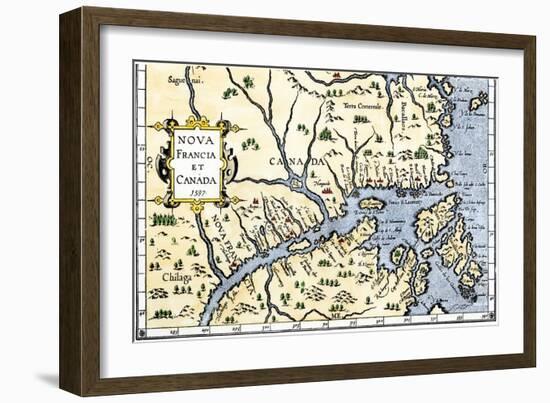 Map of New France and Canada, c.1597-null-Framed Giclee Print