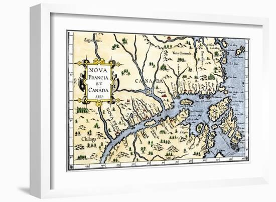 Map of New France and Canada, c.1597-null-Framed Giclee Print