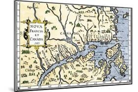 Map of New France and Canada, c.1597-null-Mounted Giclee Print