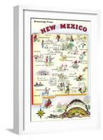 Map of New Mexico-null-Framed Art Print