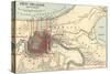 Map of New Orleans (C. 1900), Maps-Encyclopaedia Britannica-Stretched Canvas