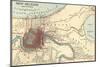 Map of New Orleans (C. 1900), Maps-Encyclopaedia Britannica-Mounted Art Print