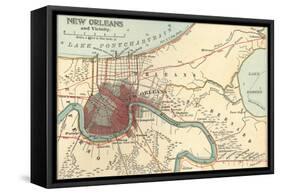 Map of New Orleans (C. 1900), Maps-Encyclopaedia Britannica-Framed Stretched Canvas