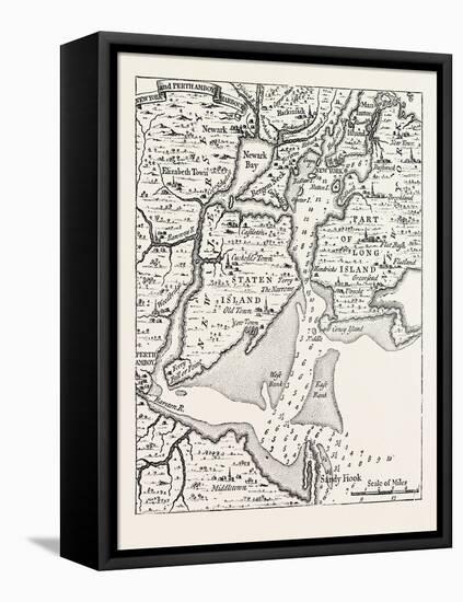 Map of New York About the Middle of the Eighteenth Century, from Popple's Atlas, USA, 1870S-null-Framed Stretched Canvas