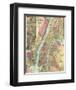 Map of New York and Adjacent Cities, c.1874-Gaylord Watson-Framed Art Print