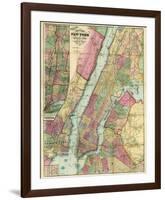 Map of New York and Adjacent Cities, c.1874-Gaylord Watson-Framed Art Print