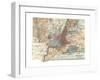 Map of New York City (C. 1900), Maps-Encyclopaedia Britannica-Framed Giclee Print