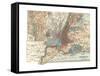 Map of New York City (C. 1900), Maps-Encyclopaedia Britannica-Framed Stretched Canvas