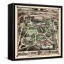 Map Of New York City’s Central Park 1860-Vintage Lavoie-Framed Stretched Canvas