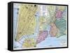 Map of New York City, USA, C1930S-null-Framed Stretched Canvas