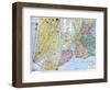 Map of New York City, USA, C1930S-null-Framed Giclee Print