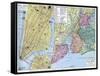 Map of New York City, USA, C1930S-null-Framed Stretched Canvas