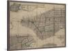 Map of New York City with the adjacent cities of Brooklyn, Jersey City and Williamsburg, 1852-null-Stretched Canvas