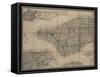 Map of New York City with the adjacent cities of Brooklyn, Jersey City and Williamsburg, 1852-null-Framed Stretched Canvas