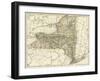 Map of New York State, 1870s-null-Framed Giclee Print