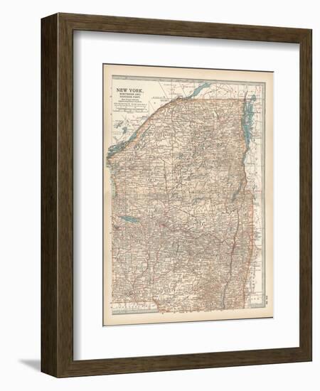 Map of New York State, Northern and Eastern Parts. United States-Encyclopaedia Britannica-Framed Art Print