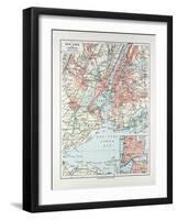 Map of New York United States of America 1899-null-Framed Giclee Print