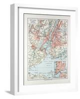 Map of New York United States of America 1899-null-Framed Giclee Print