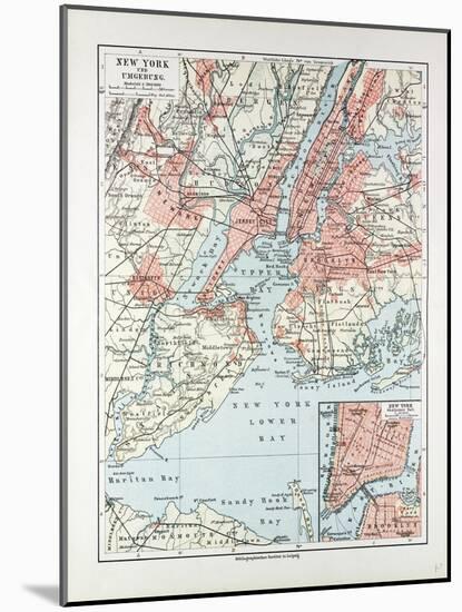 Map of New York United States of America 1899-null-Mounted Giclee Print