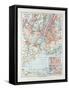 Map of New York United States of America 1899-null-Framed Stretched Canvas