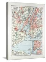 Map of New York United States of America 1899-null-Stretched Canvas