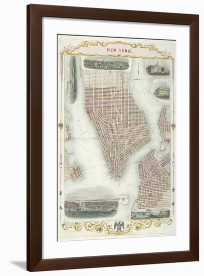 Map of New York-John Rapkin-Framed Premium Giclee Print