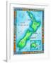 Map of New Zealand-Jennifer Thermes-Framed Photographic Print