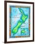 Map of New Zealand-Jennifer Thermes-Framed Photographic Print