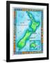 Map of New Zealand-Jennifer Thermes-Framed Photographic Print