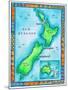 Map of New Zealand-Jennifer Thermes-Mounted Photographic Print