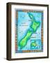 Map of New Zealand-Jennifer Thermes-Framed Photographic Print