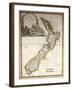 Map of New Zealand-null-Framed Giclee Print