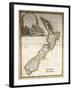 Map of New Zealand-null-Framed Giclee Print