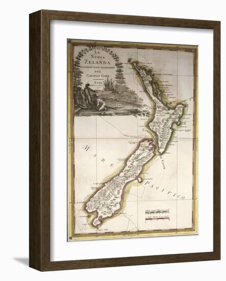 Map of New Zealand-null-Framed Giclee Print