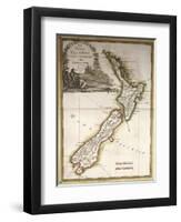 Map of New Zealand-null-Framed Giclee Print