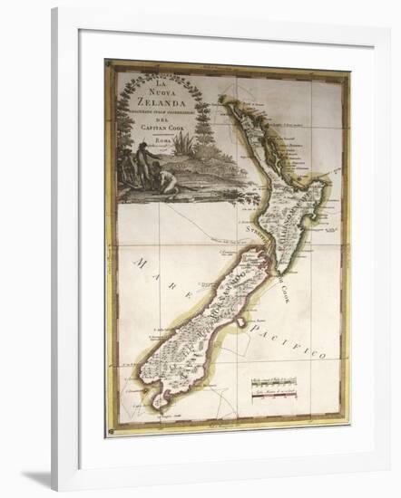 Map of New Zealand-null-Framed Giclee Print