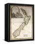 Map of New Zealand-null-Framed Stretched Canvas