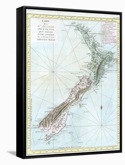 Map of New Zealand-null-Framed Stretched Canvas
