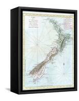 Map of New Zealand-null-Framed Stretched Canvas