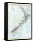 Map of New Zealand-null-Framed Stretched Canvas