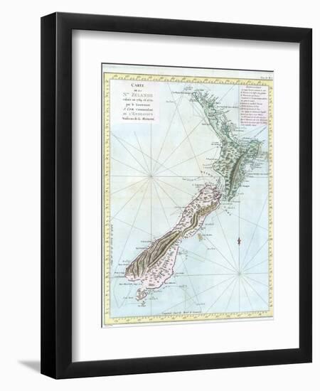 Map of New Zealand-null-Framed Giclee Print