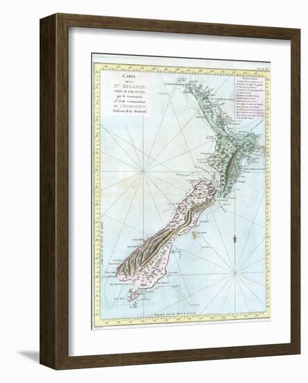 Map of New Zealand-null-Framed Giclee Print