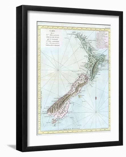 Map of New Zealand-null-Framed Giclee Print