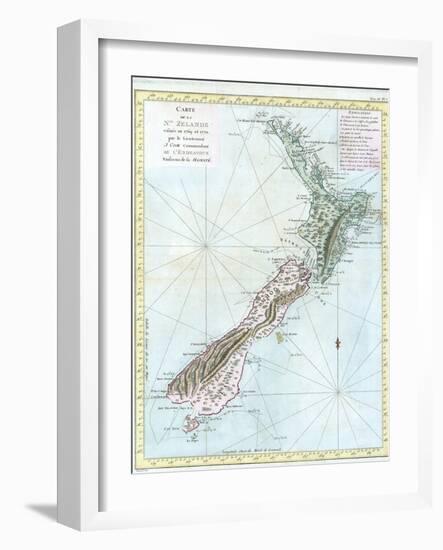 Map of New Zealand-null-Framed Giclee Print