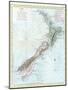 Map of New Zealand-null-Mounted Giclee Print