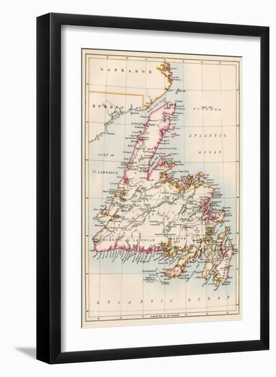 Map of Newfoundland, Canada, 1870s-null-Framed Giclee Print