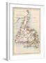 Map of Newfoundland, Canada, 1870s-null-Framed Giclee Print