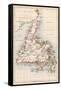 Map of Newfoundland, Canada, 1870s-null-Framed Stretched Canvas