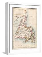 Map of Newfoundland, Canada, 1870s-null-Framed Giclee Print