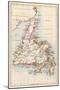 Map of Newfoundland, Canada, 1870s-null-Mounted Giclee Print